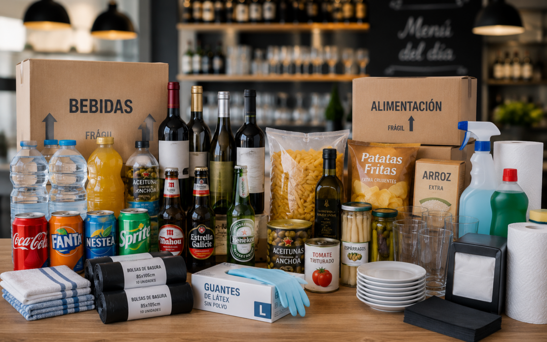 Suministros básicos para hostelería: bebidas, alimentación y productos complementarios